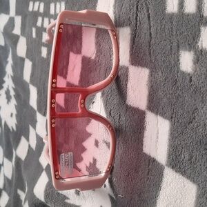 Unique Spexx Pale Pink Studded Fashion Gradient Polycarbonate  Sunglasses NWT